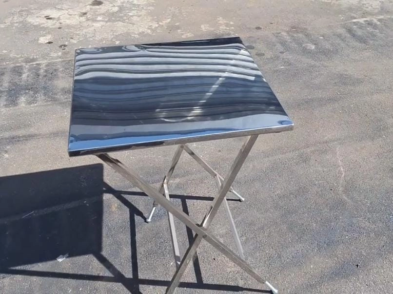 Mesa De Aço Inox Com Pés Reguláveis