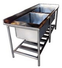 Mesa inox com cuba industrial